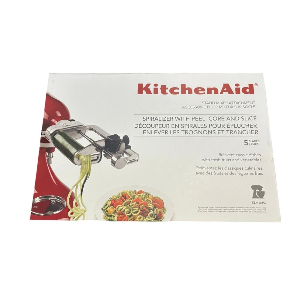 KitchenAid Spiralizer KSM1APC Stand Mixer Attachment Peel Core & Slice‎ 5 blade